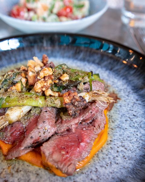 Onglet with Sweet Potato Puree